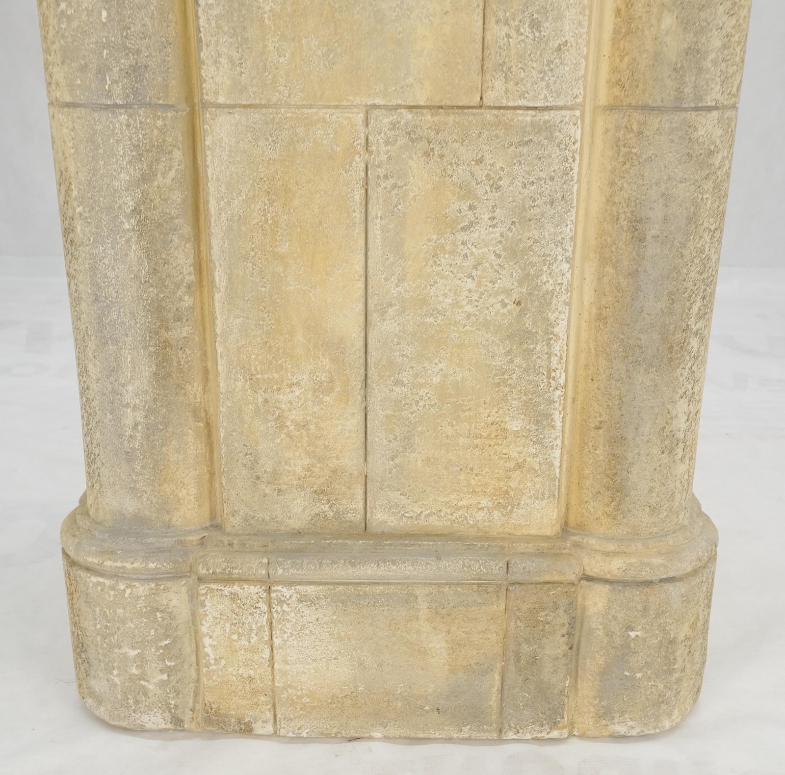 large 19×19 Square Faux Travertine 41″ Tall Carved Geometric Decorative Pattern
