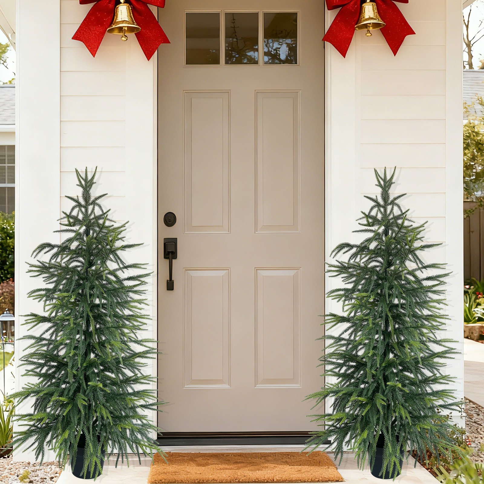 2 Pack 120cm Lifelike Artificial Norfolk Pine Potted Evergreen Plant House Decor