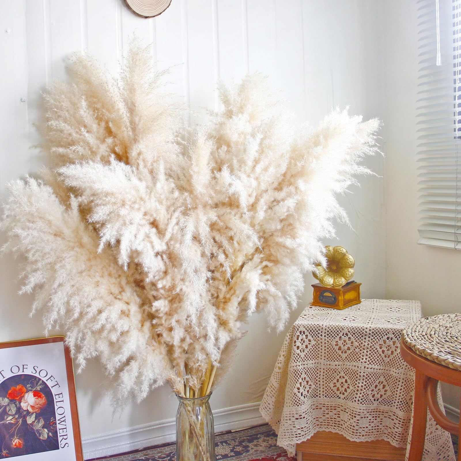 10pcs 40” Pampas Grass Tall Decor – Pompas Floral, Tall pampas grass for Flo…