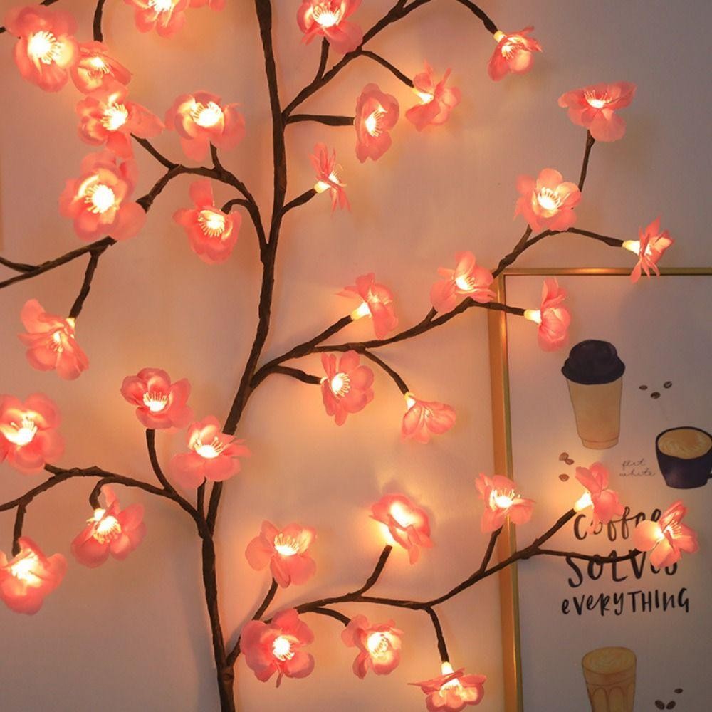 Cherry Blossom Vine LED String Lights Twig Garland Wall Door Home Christmas Deco