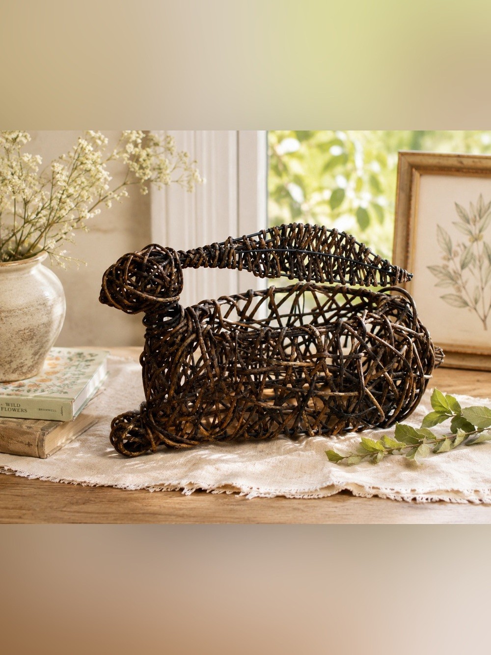 Pier One Wicker Rabbit Basket