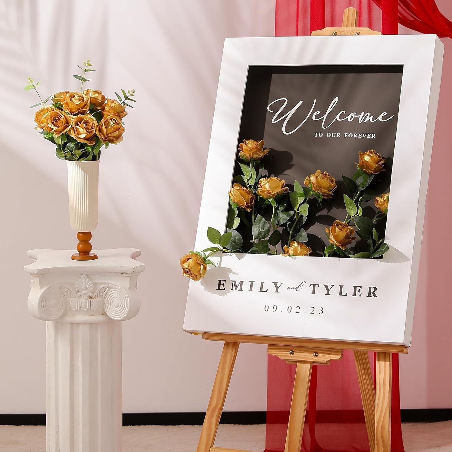 Lifelike Artificial Roses – 12pcs Long Stem Bouquet Gold