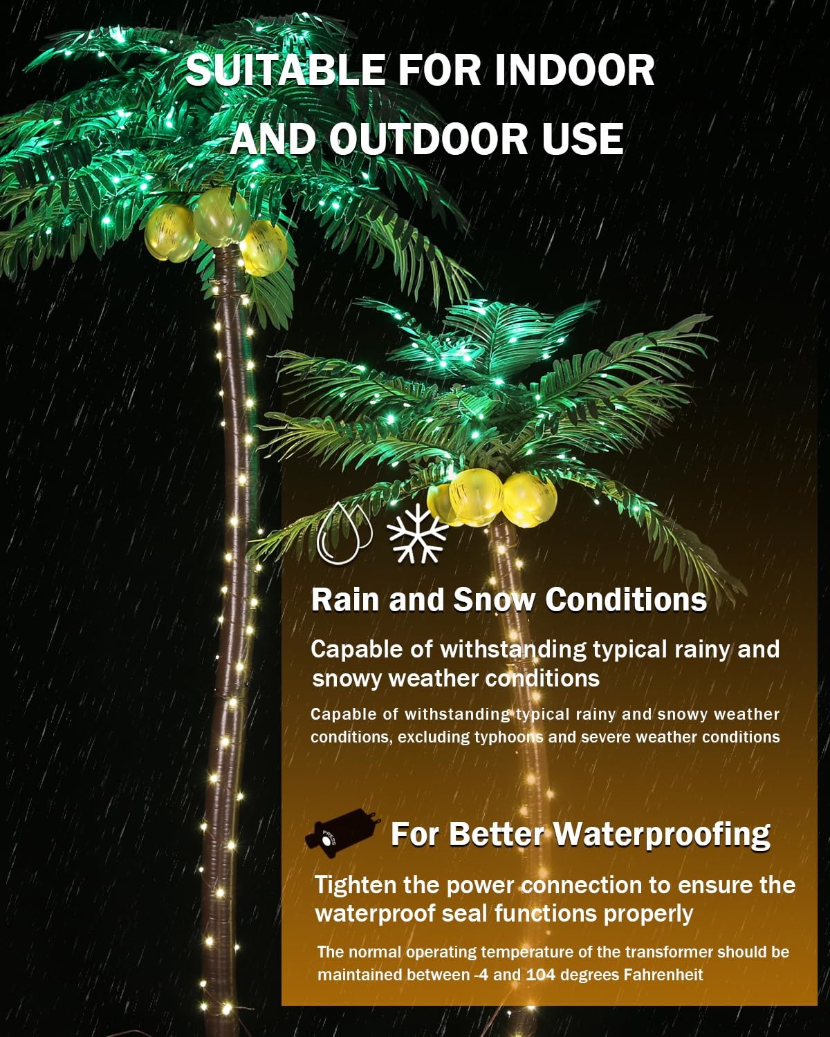 5ft Palm Tree with 136 LEDs, Reinforced Version