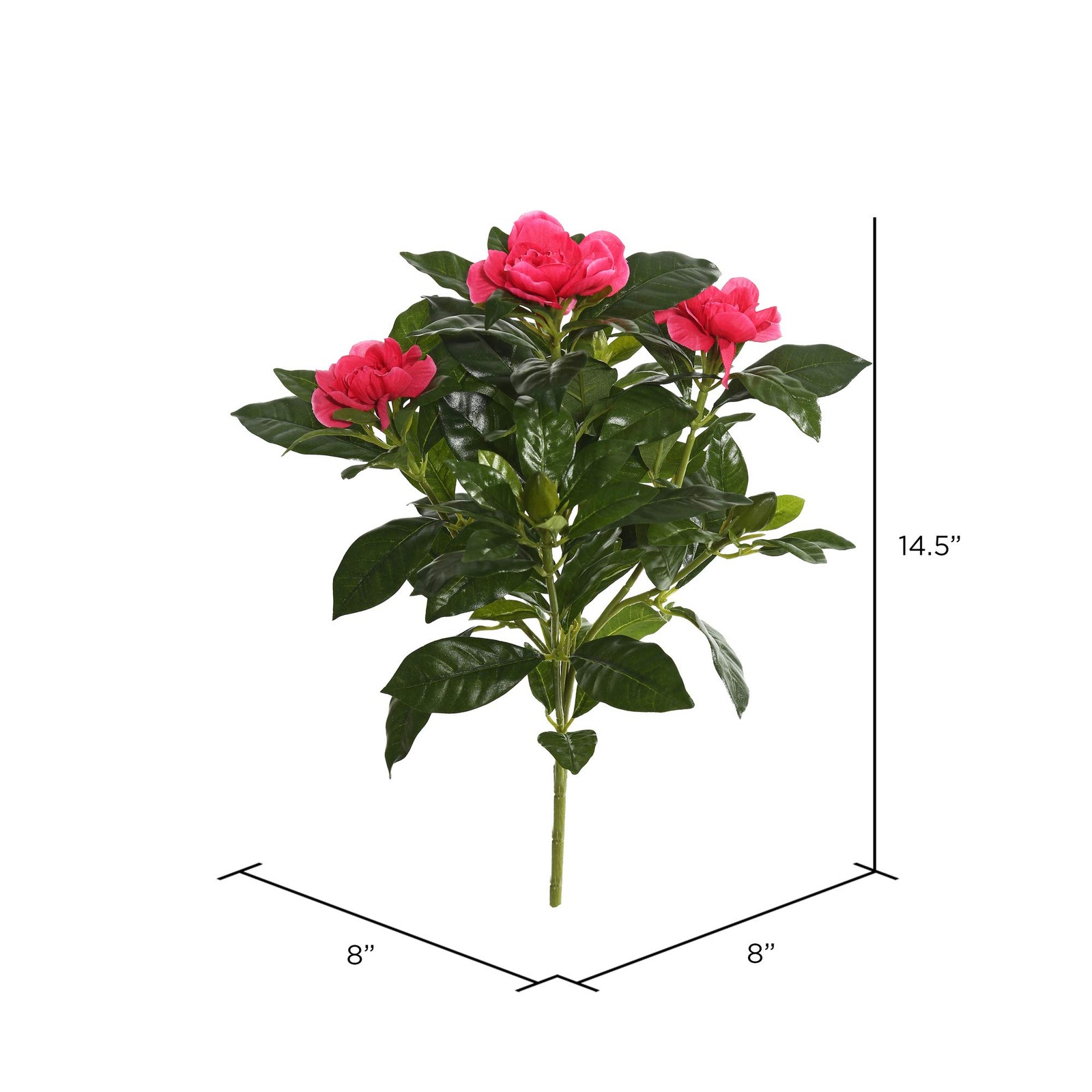Vickerman 14.5″ Artificial Gardenia Flower Bush with 3 Flowers in Beauty Pink