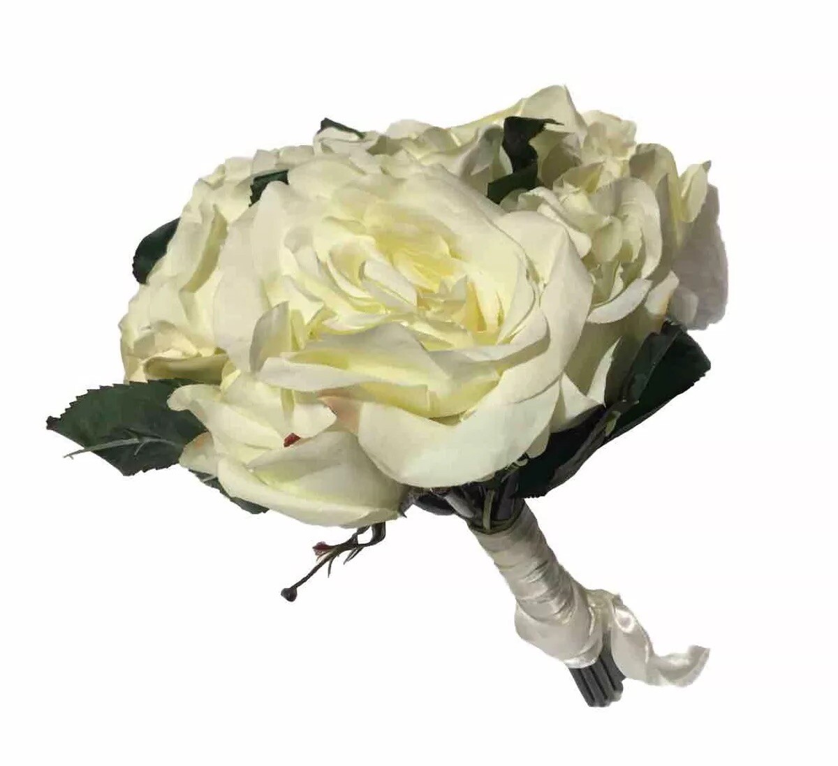 White Rose Artificial Flowers Handheld Flowers Artificial ￼￼￼Bouquet wedding￼ 10