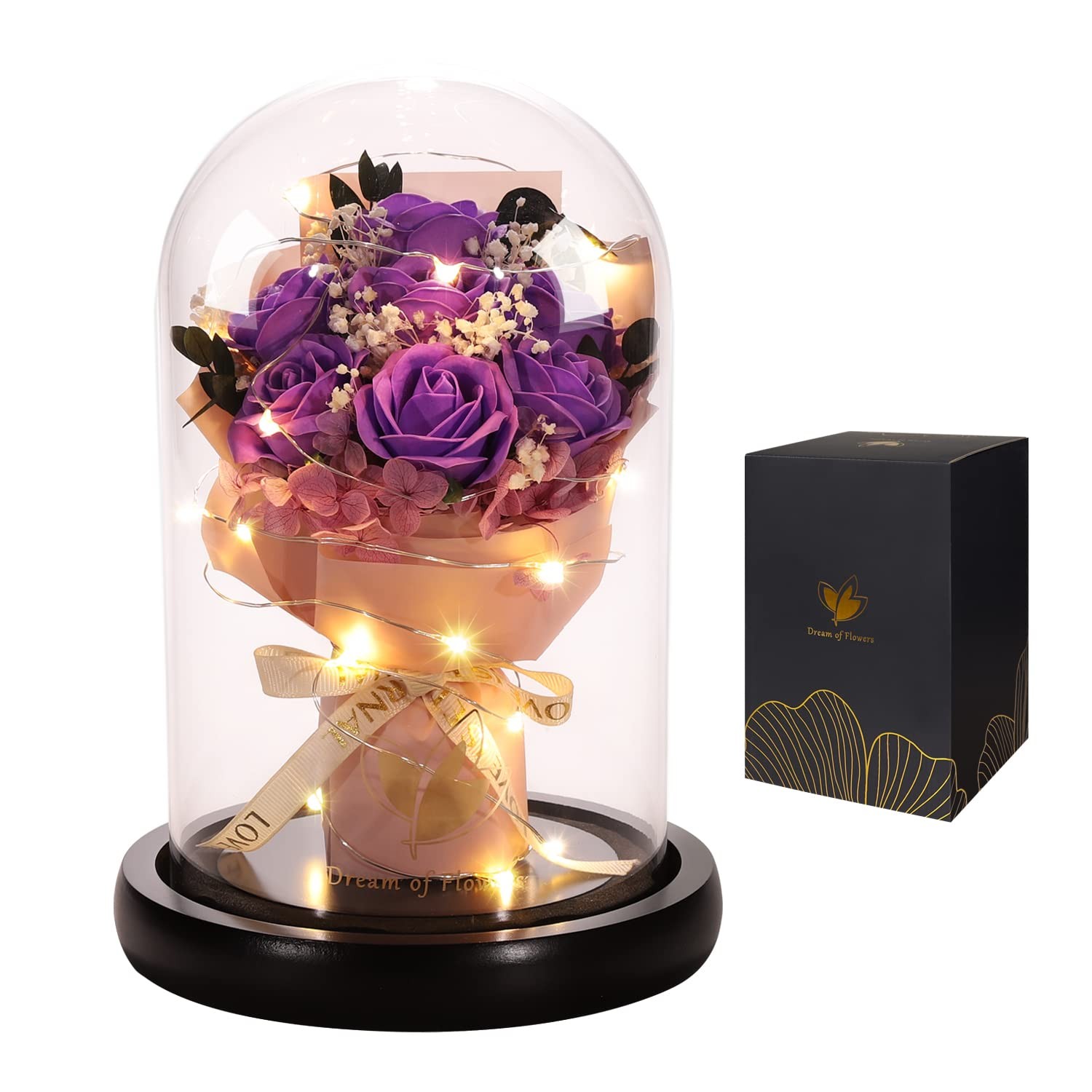 Purple Artificial Flower Gift For Mom Valentine’s Day Birthday Christmas Gifts