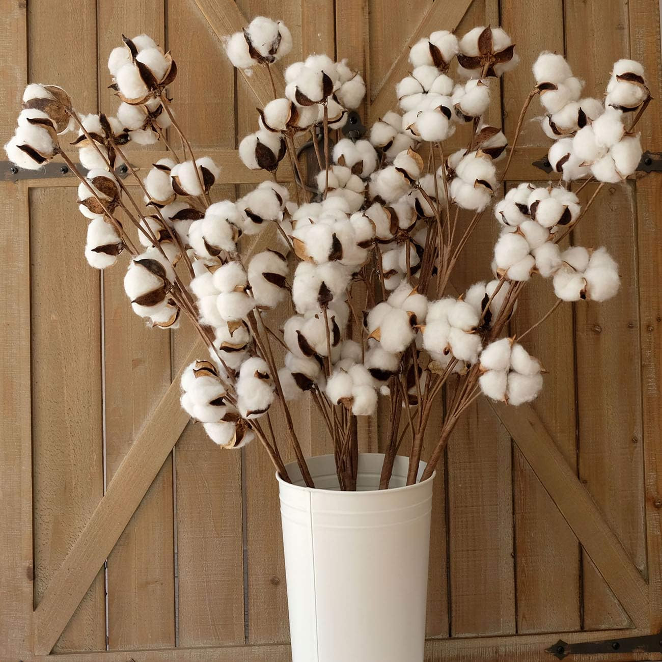 Elegant Cotton Stem Decor – 6 Pcs, 31″ Tall Dried Flower Branches