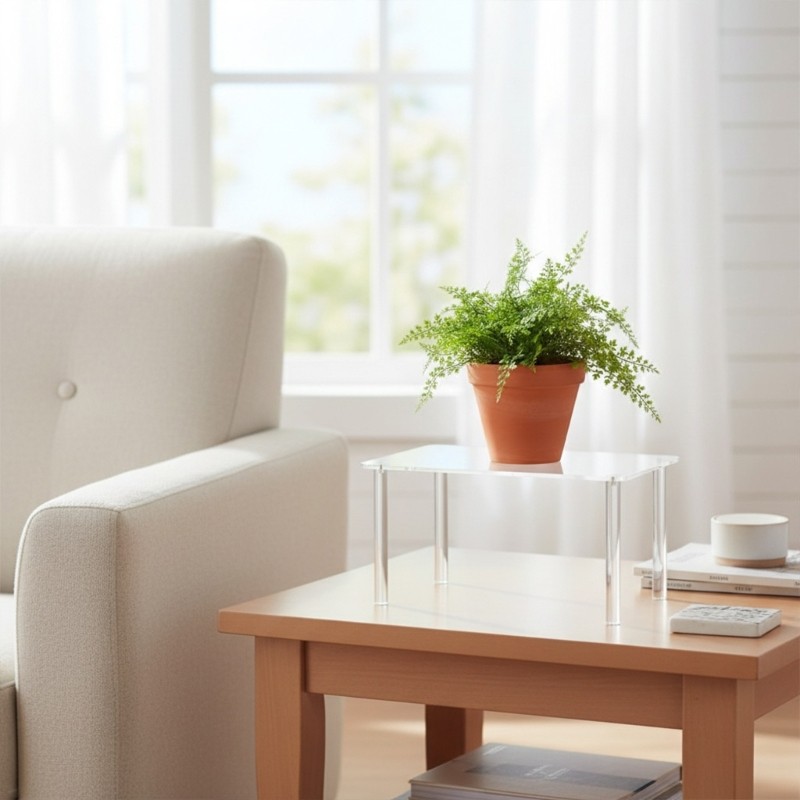 Contemporary Acrylic Plant Shelf for Modern Living Space Decoration Enhancement