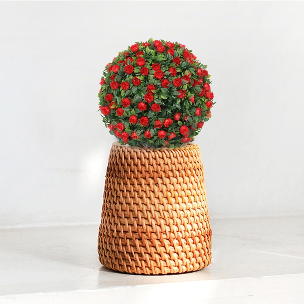 Set of 2 Faux Plant Balls Artificial Flower Balls 25cm for Hanging Decoration