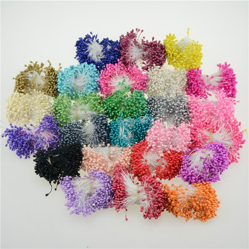 Multicolor Double Pointed Pearl Pistils Handmade Wedding Party Decorations DIY