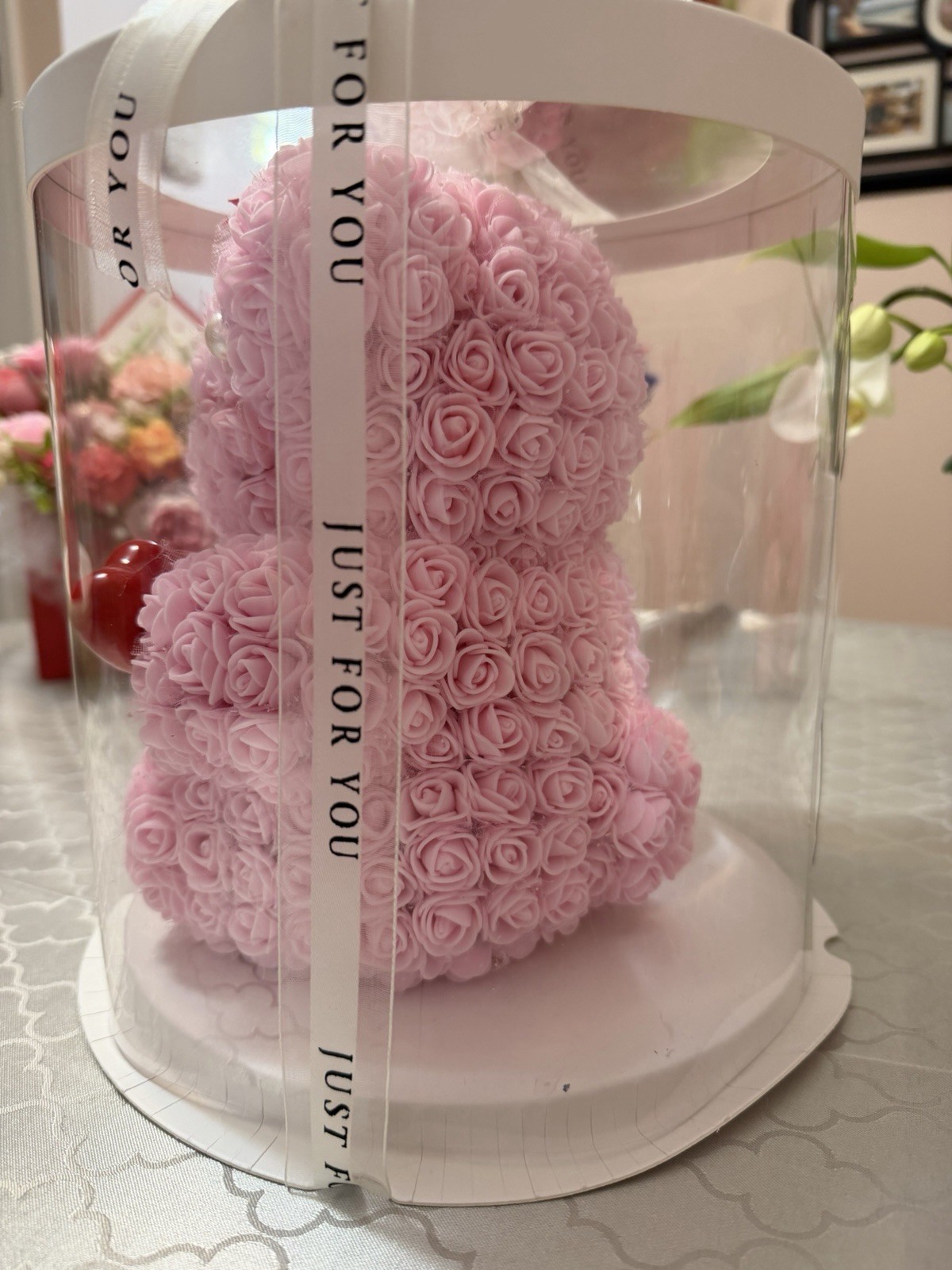 Adorable Pink Marshmallow Teddy Bear 9″-Unique Handmade Gift for Mother’s Day