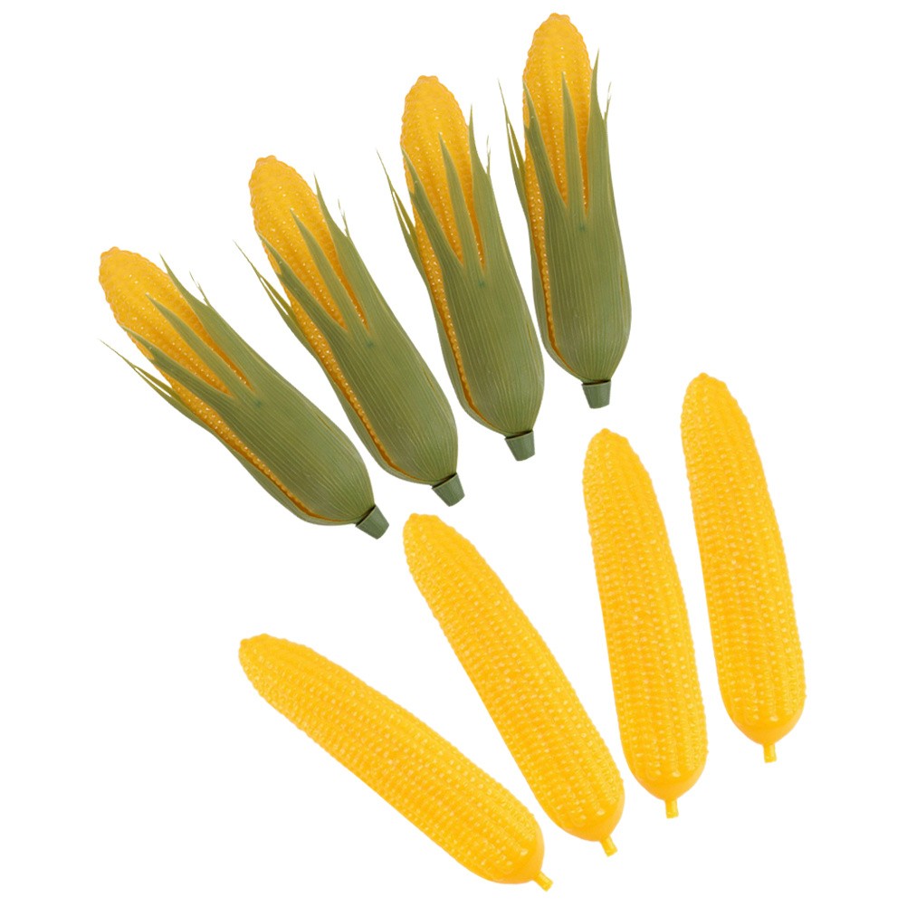 8Pcs Reusable Plastic Faux Corn for Decoration Realistic Model Assorted Colors
