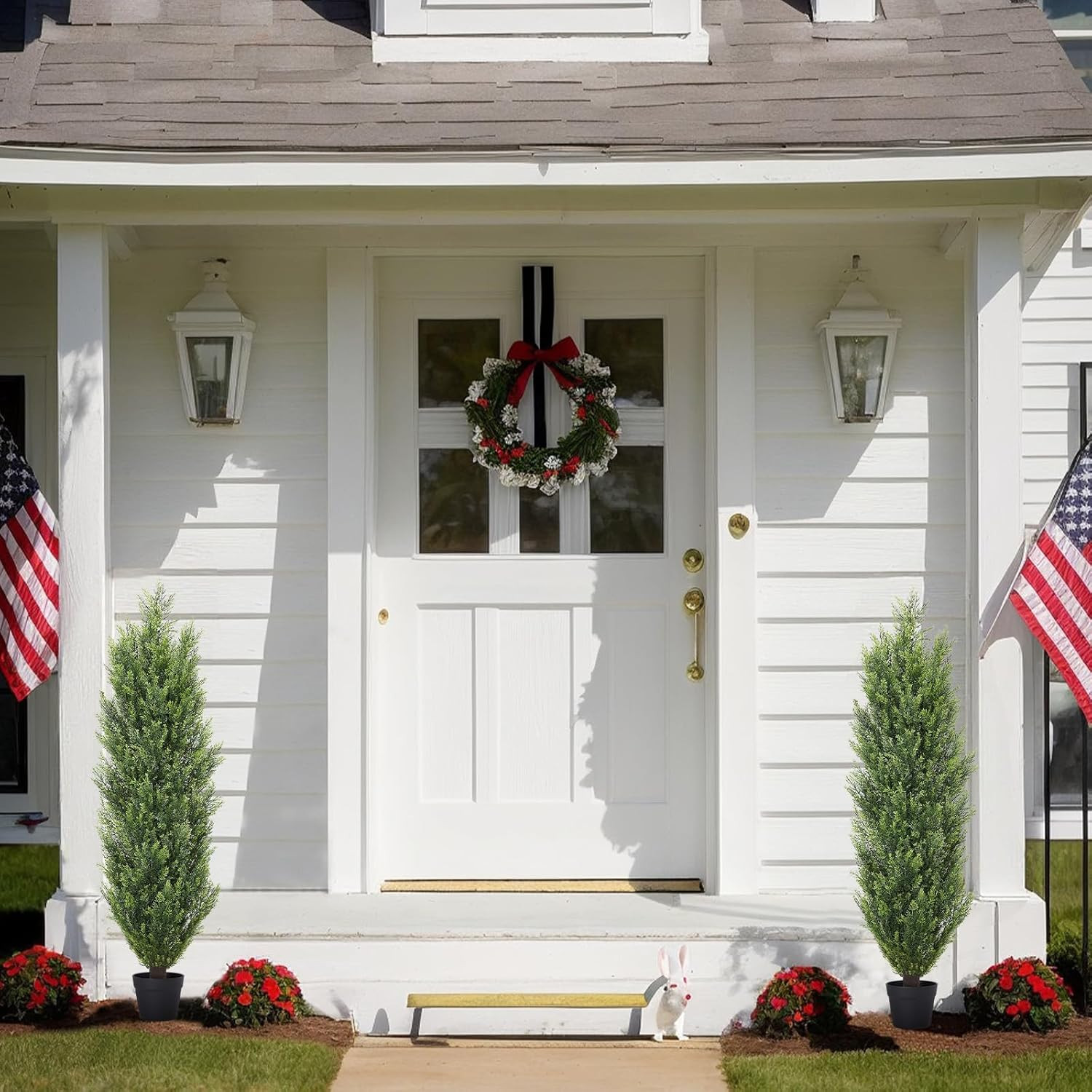 4FT UV Resistant Artificial Topiary Trees – Set of 2 for Outdoor Decor