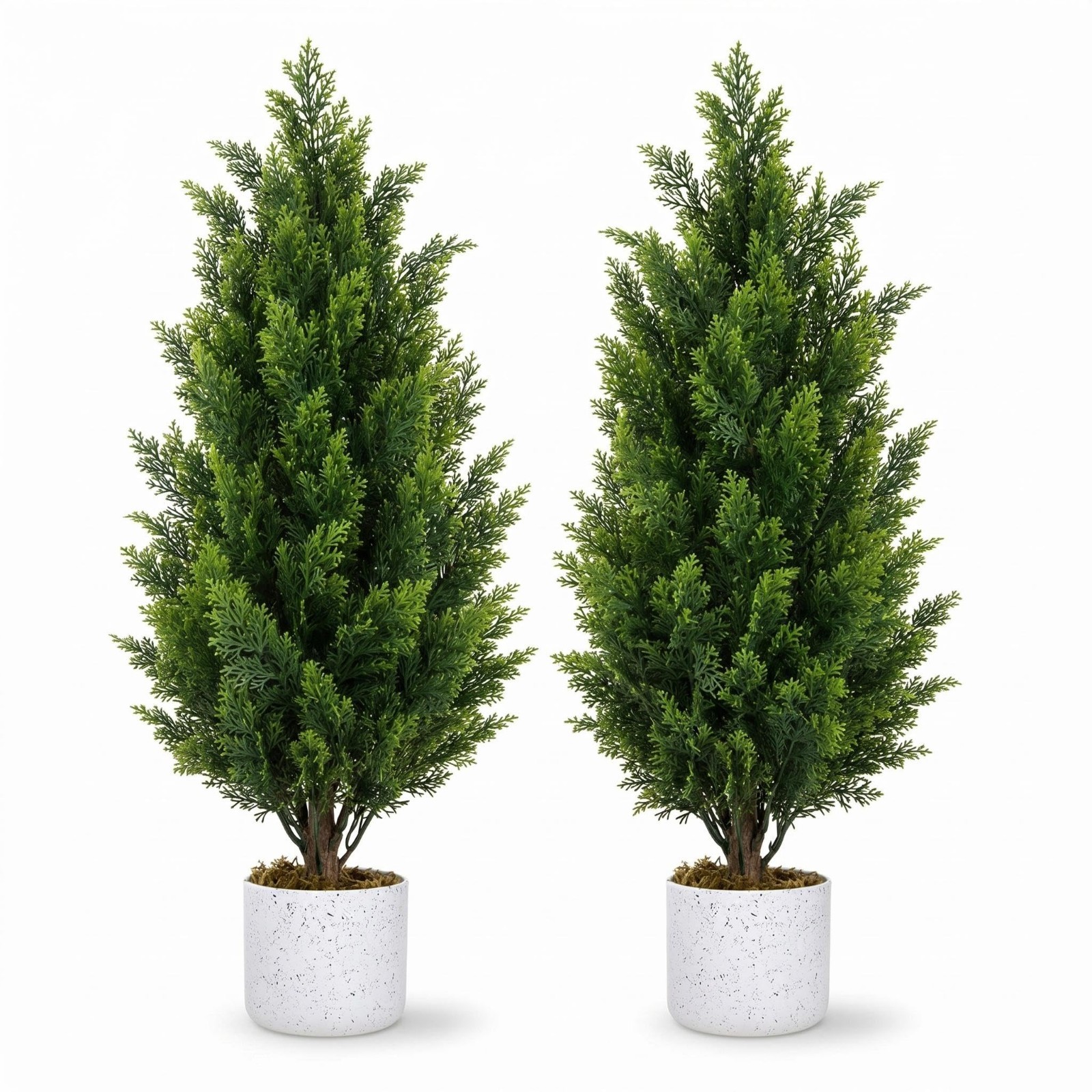 2 Pcs 3FT Artificial Cedar Trees – Evergreen Fake Pine Topiary, Indoor/Outdoor D