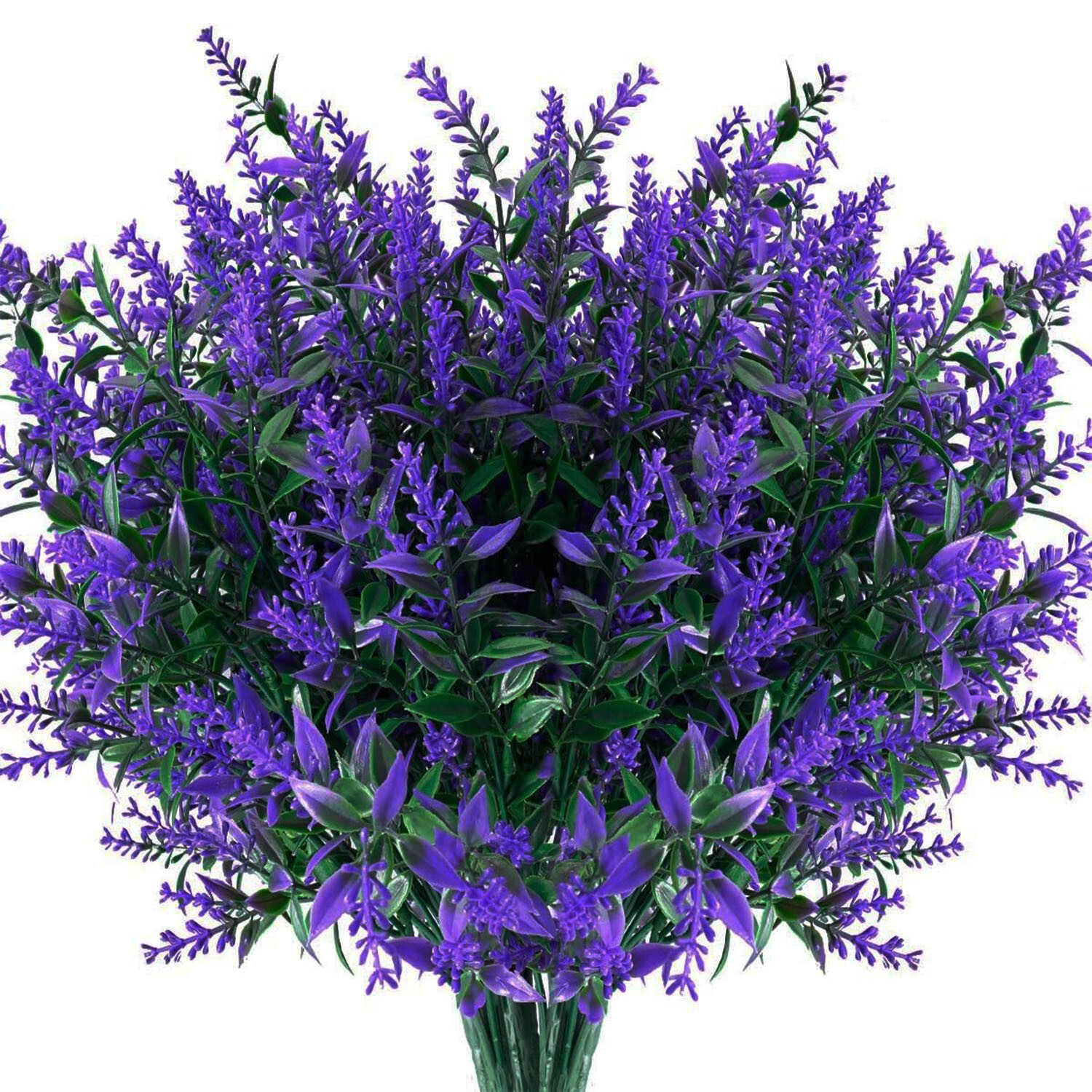 Artificial Plastic Lavender Flowers Fake UV Resistant Shrubs Bouquet In/Outdoor