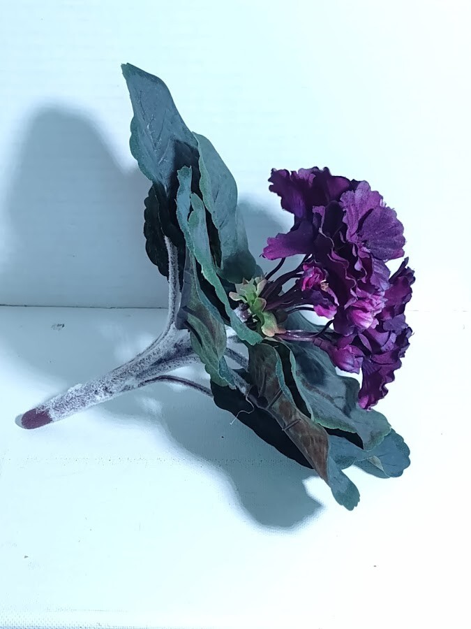 8″ Artificial African violet (WINE) without pot