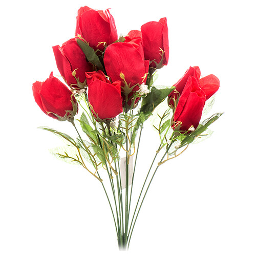 Artificial Red Rose Silk Flowers 12 Flower Head Floral Fake Valentines Red Rose