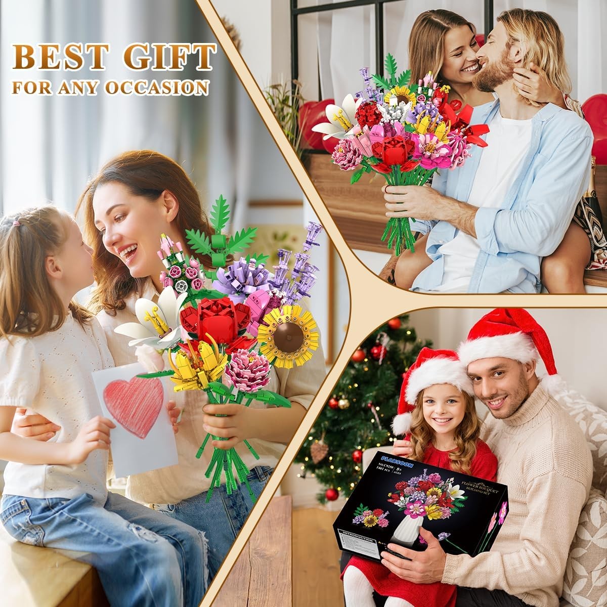 Flower Bouquet Building Set, Valentines Day Botanical Collection Building Block
