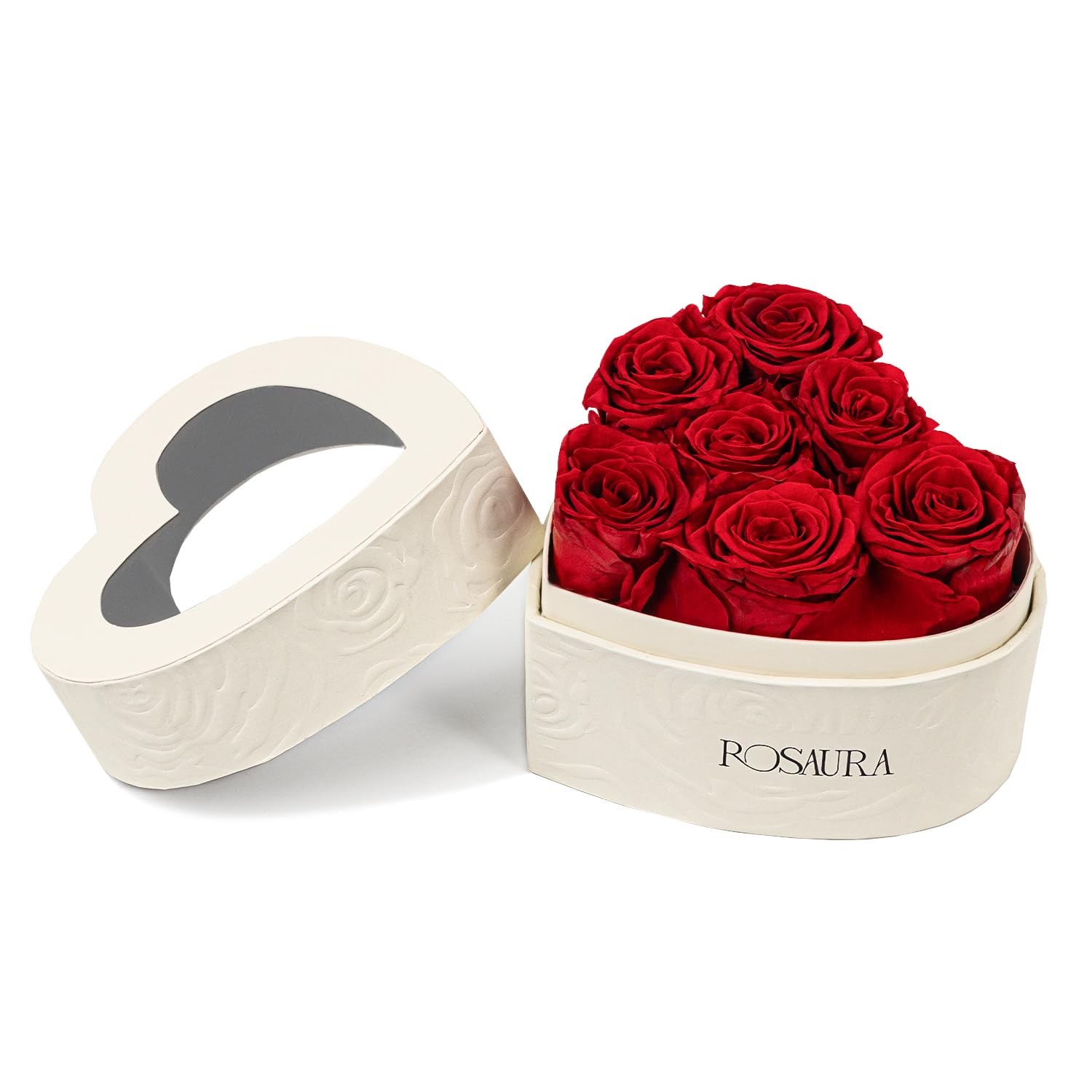 Heart-Shaped Preserved Roses Gift Box – Real Forever Flowers for Birthday Val…
