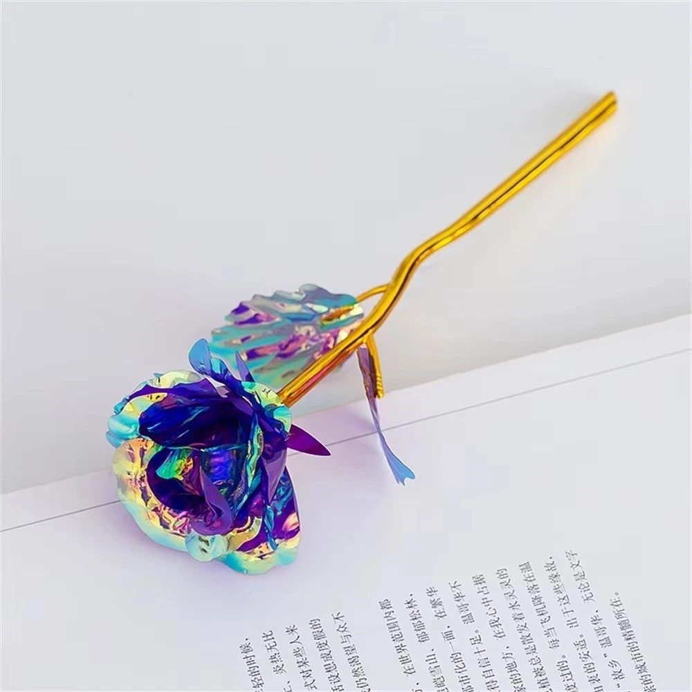 24K Gold Foil Rose Artificial Flower Valentine Gift Wedding Party Decor