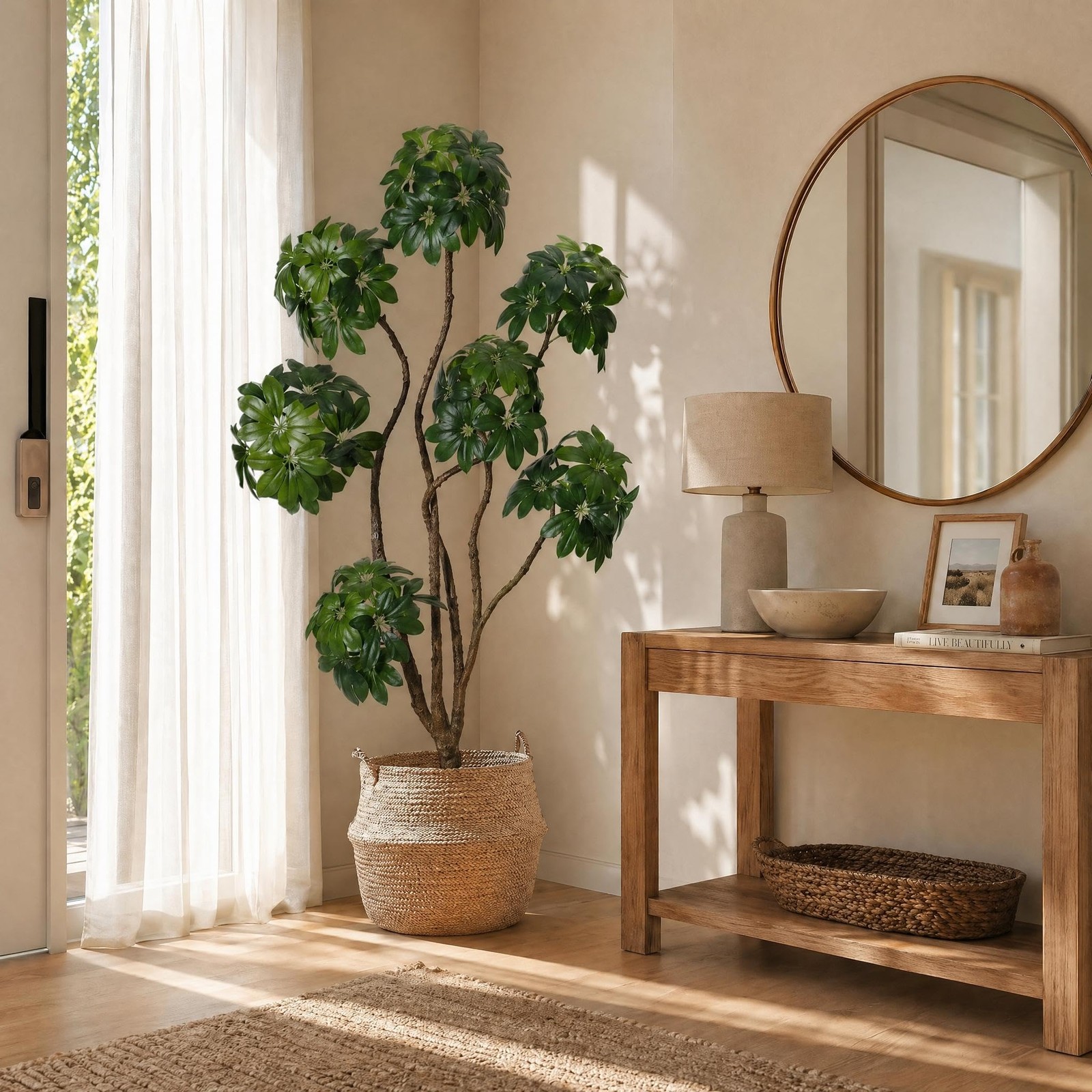 Faux Black Olive Tree 5ft, Faux Floor Plant with White Planter Pot, Multiple …