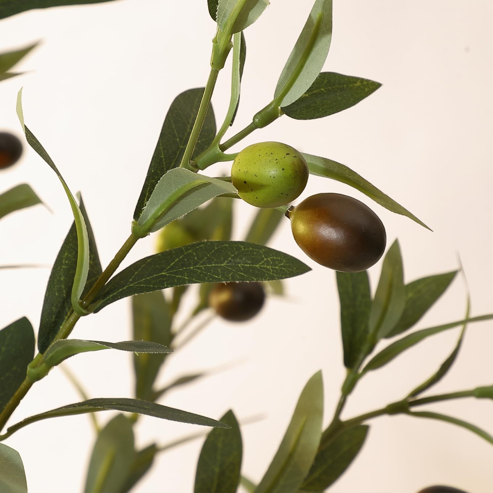 6 ft Artificial Olive Tree Indoor, Tall Faux Olive Tree with Moss, Black Nurs…