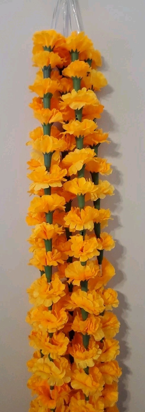 5 Pc Set Artificial Marigold Flower Garlands Diwali Indian Wedding Decoration