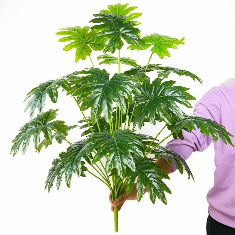 Tropical Large Palm Green Plant Leaves Tree Artificial Monstera Home Decoration