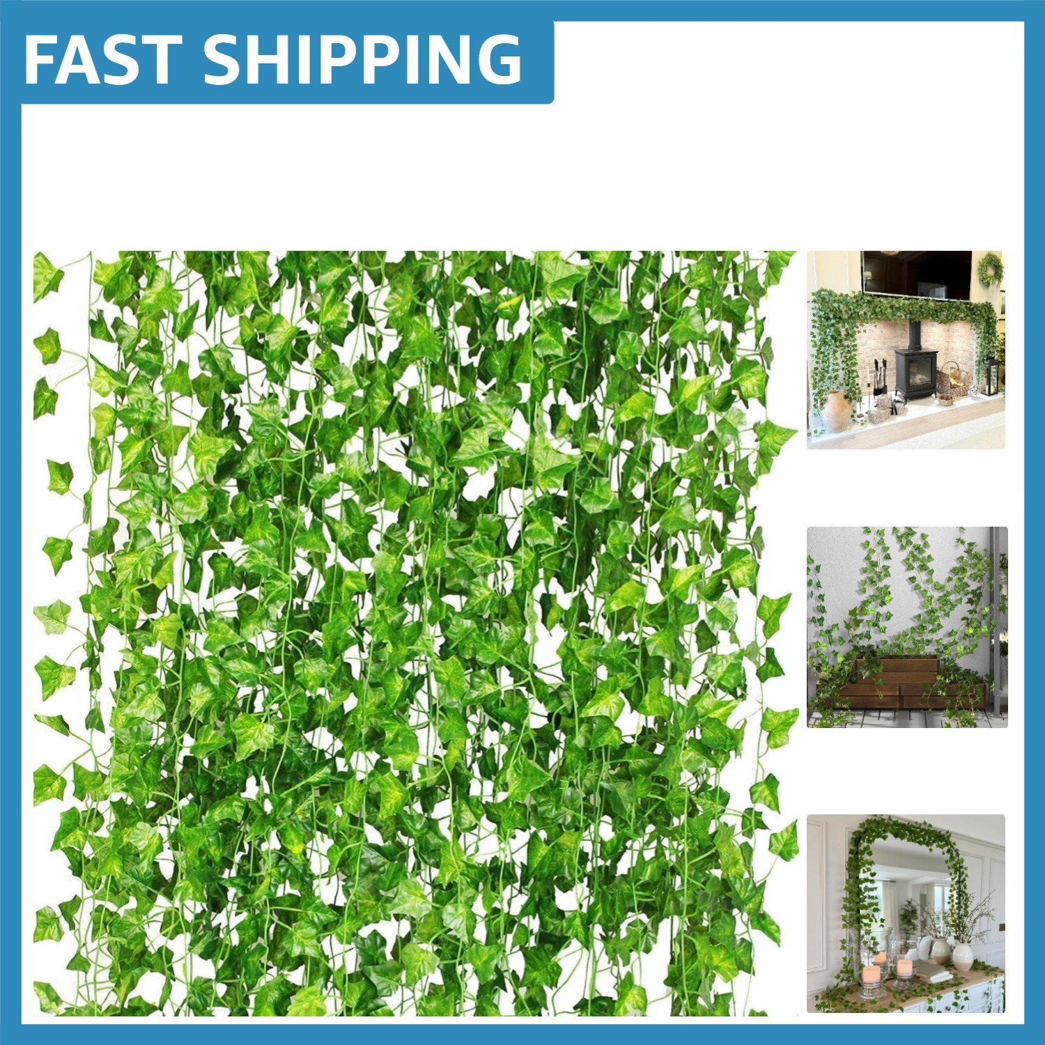 Realistic 12 Pcs Artificial Ivy Garland – Effortless Greenery for Any Occasion