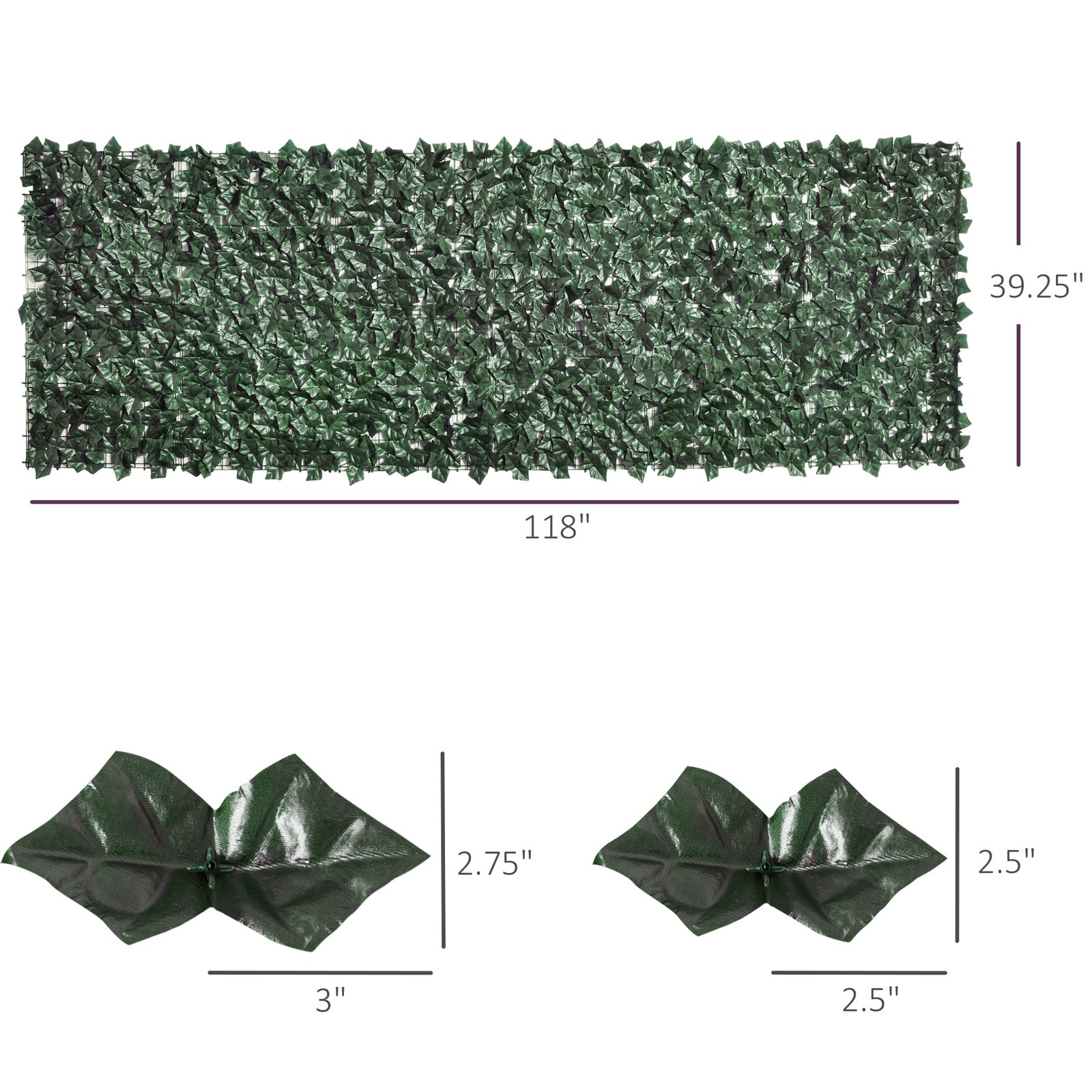 Artificial Ivy Vine Privacy Fence Screen, Faux Hedge Leaf, Outdoor Garden, Porch