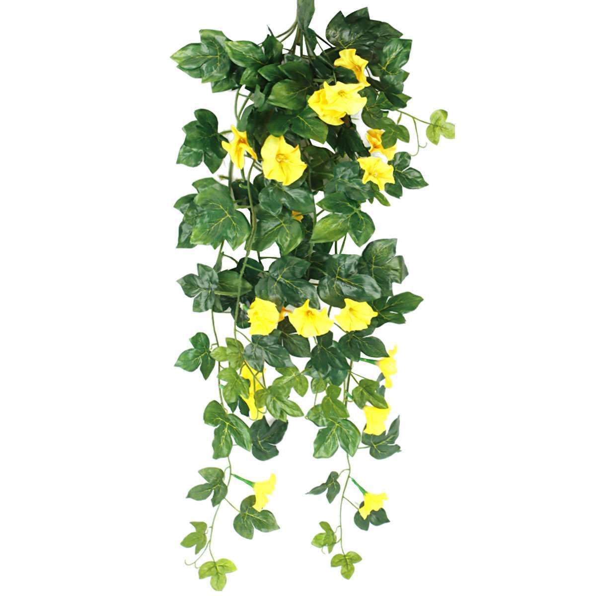 2PCS Artificial Fake Hanging Plants Morning Glory Flowers Vine In/Outdoor Decor