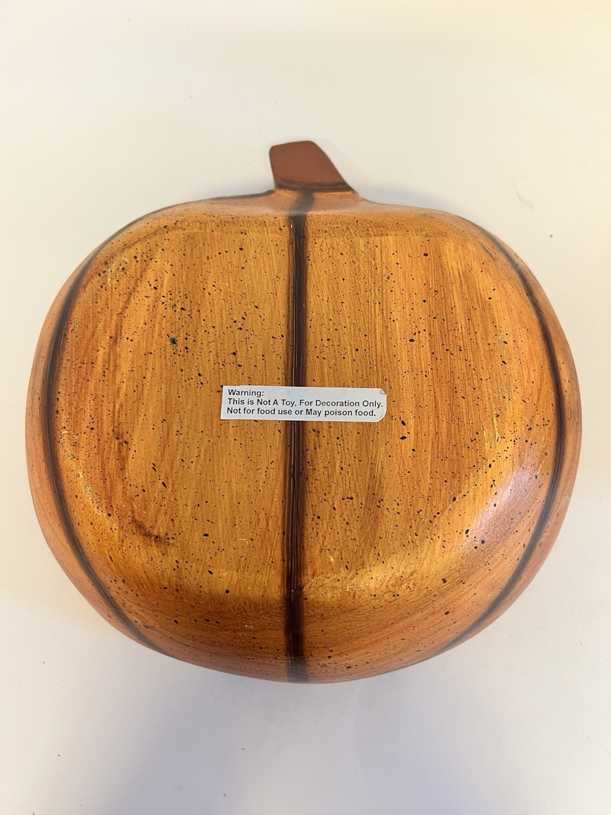 Wood Pumpkin Bowl w/ Fall Leaf Berry Pinecone Wreath Autumn Thanksgiving