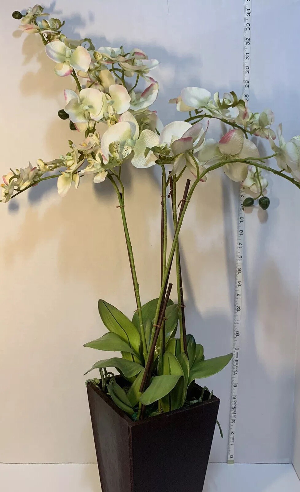 Faux White Butterfly Orchids in Planter
