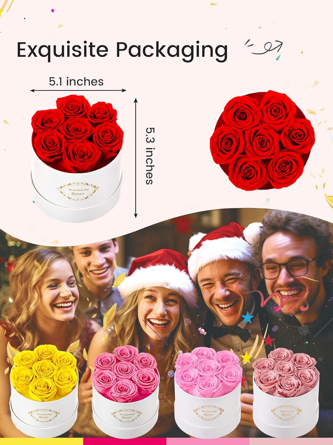Preserved Roses in a Box Long Lasting Roses Last a Year Forever Romantic Gift…