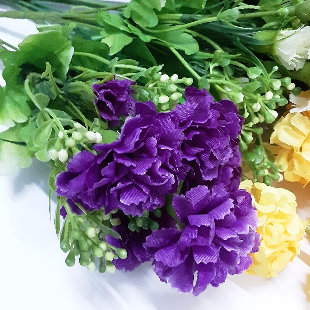 Artificial Red Roses& White Purple Yellow Red Flowers Nice Thai Floral Décor