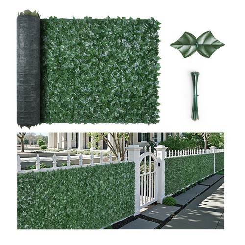 59″x158″ Artificial Faux Ivy Leaf Fence Screen with Mesh Cloth Backing