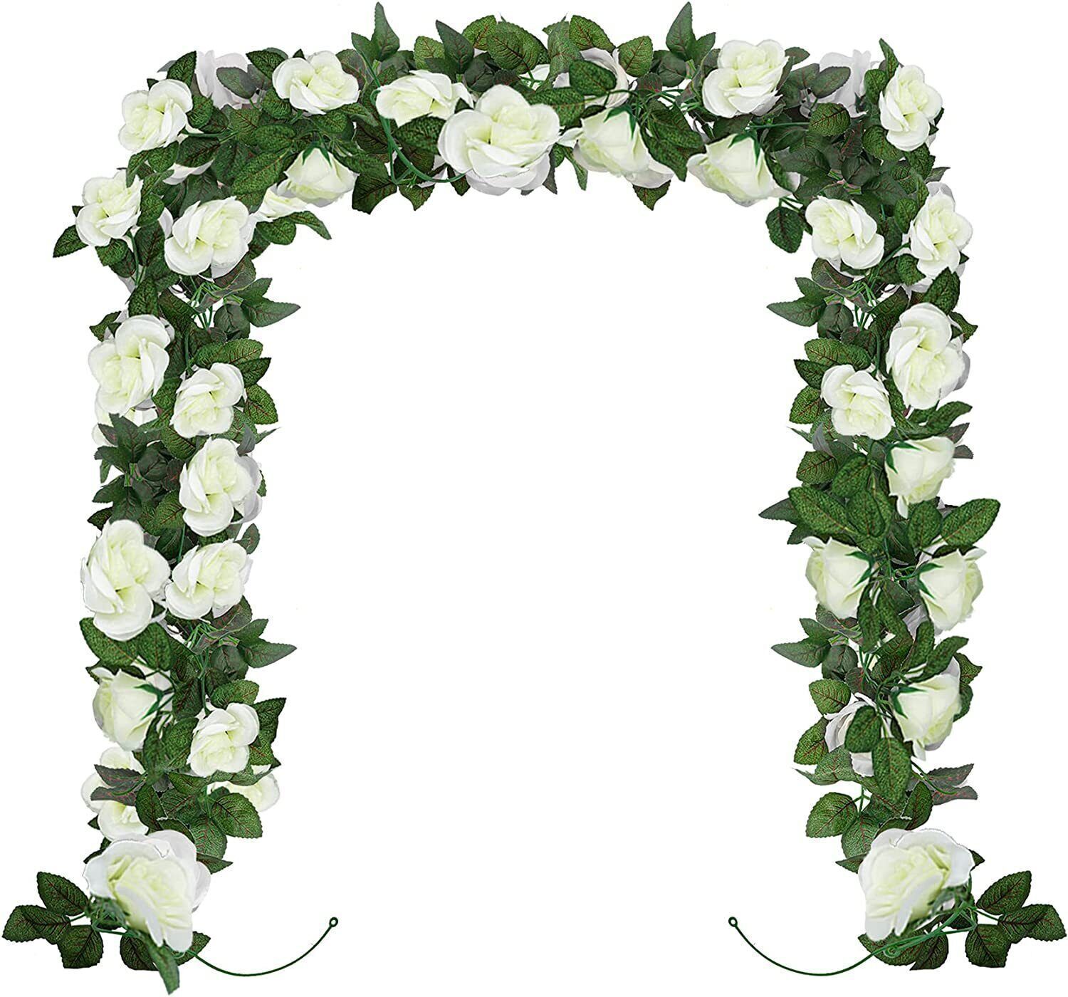 45 Flowers 8Ft Artificial Flower Rose Fake Hanging Garland Party Wedding Decor