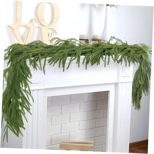 Christmas Garlands Artificial Norfolk Pine Garland Real Touch Faux Greenery 9FT