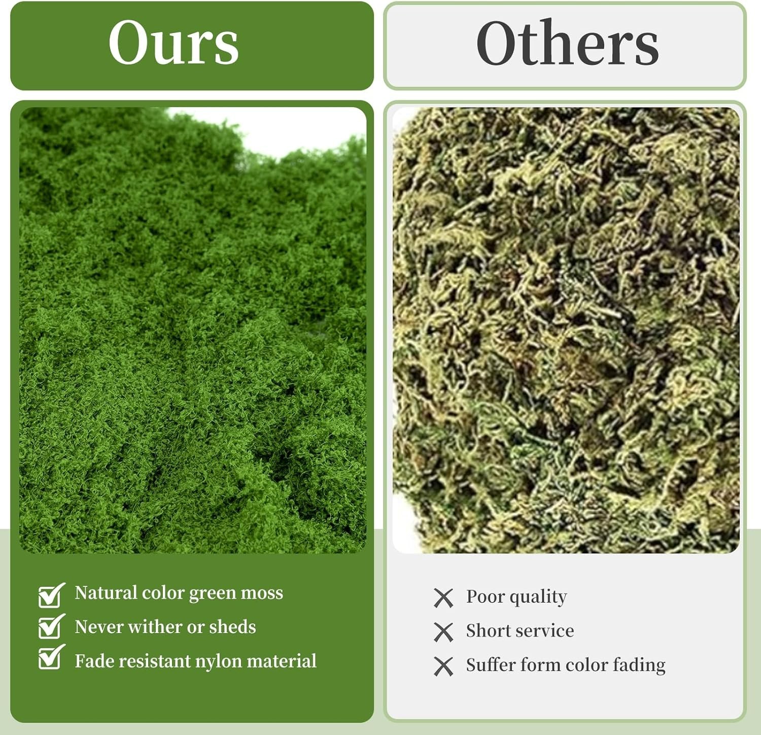 Fake Green Moss for Potted Plants,Artificial Moss for Crafts Indoor,DIY Table…