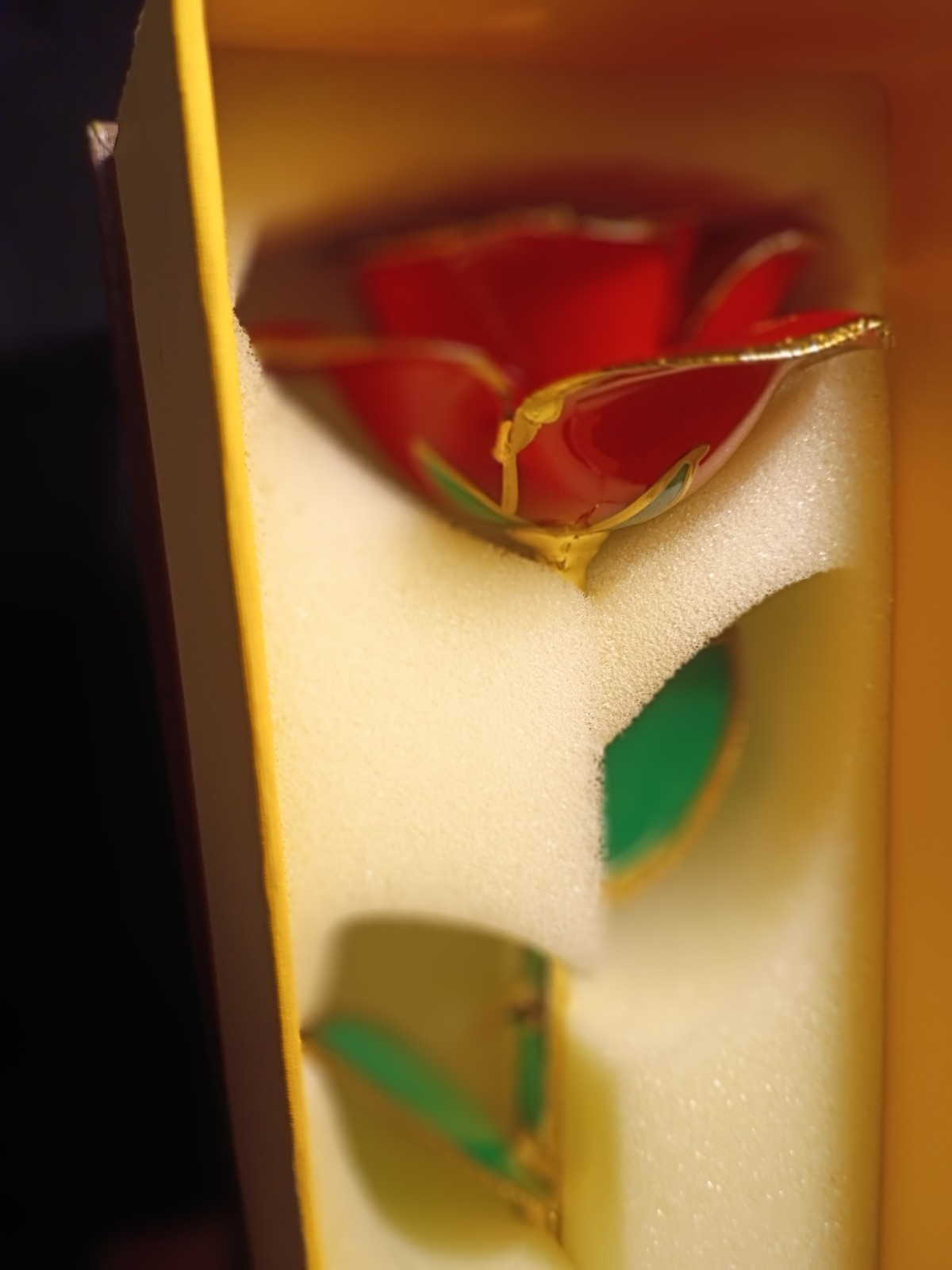 ZJchao 24K Gold Dipped Preserved Pink Rose Flower w/ Certificate