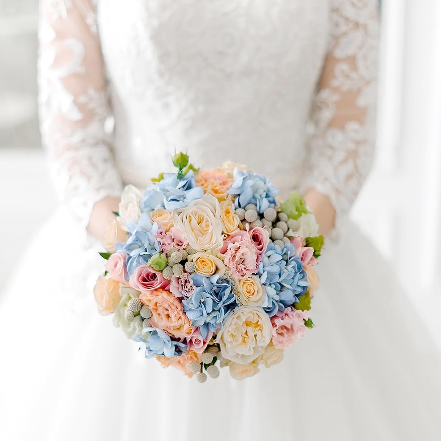 Blue Silk Hydrangea Flower Heads & Stems – 26 Piece Value Pack for Any Occasion