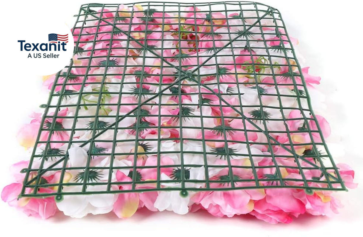 8X Artificial Rose Flower Wall Panels Artificial Silk Wedding Decor Party Home A