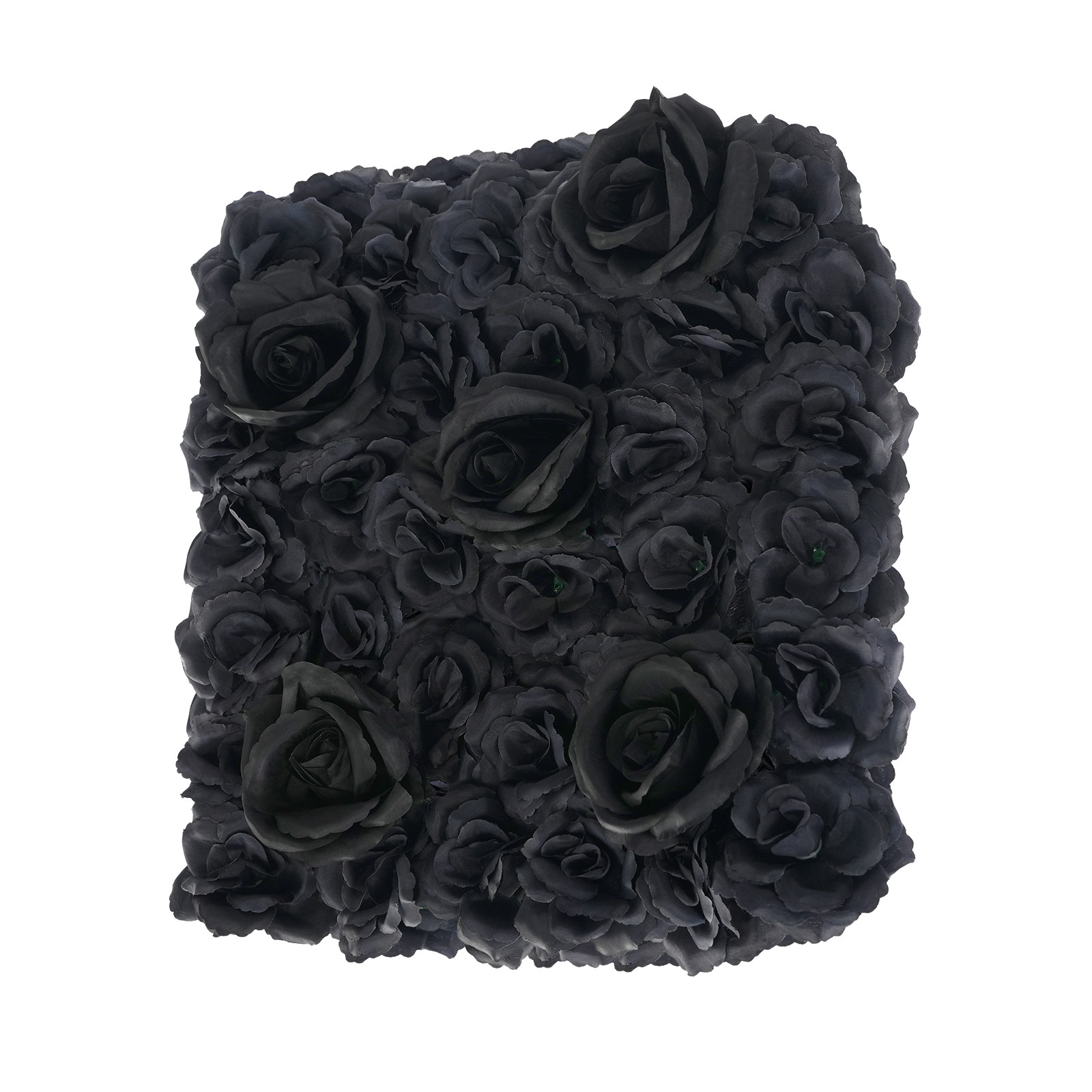 12PCS Black Rose Flower Wall Panels Artificial Floral Gothic Style Wedding Decor