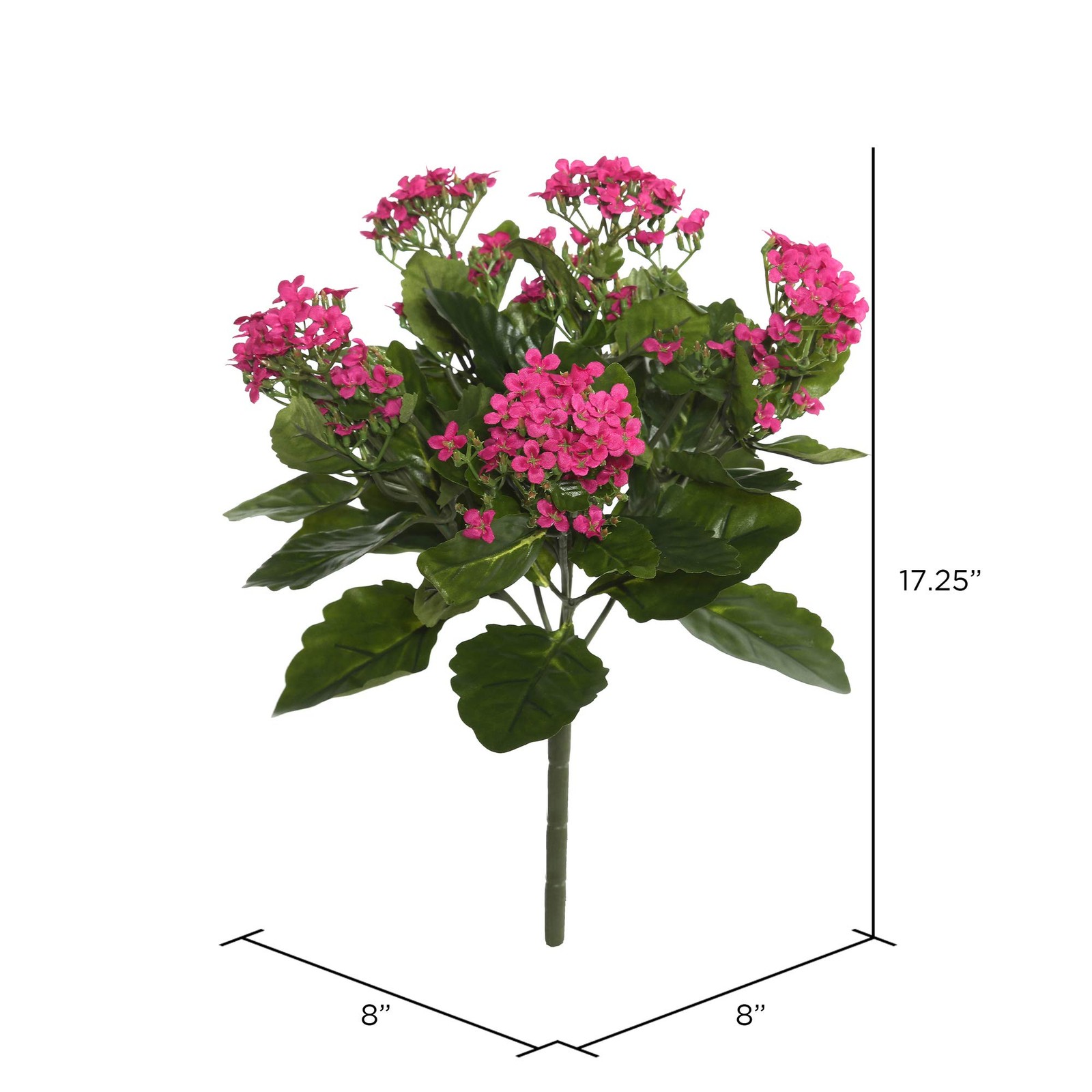 Vickerman 17.25″ Contemporary Fabric Artificial Kalanchoe Bush in Hot Pink