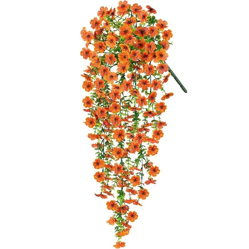 1PCS Artificial Morning Glory Vines UV Resistant Hanging Flowers Outdoor Decor