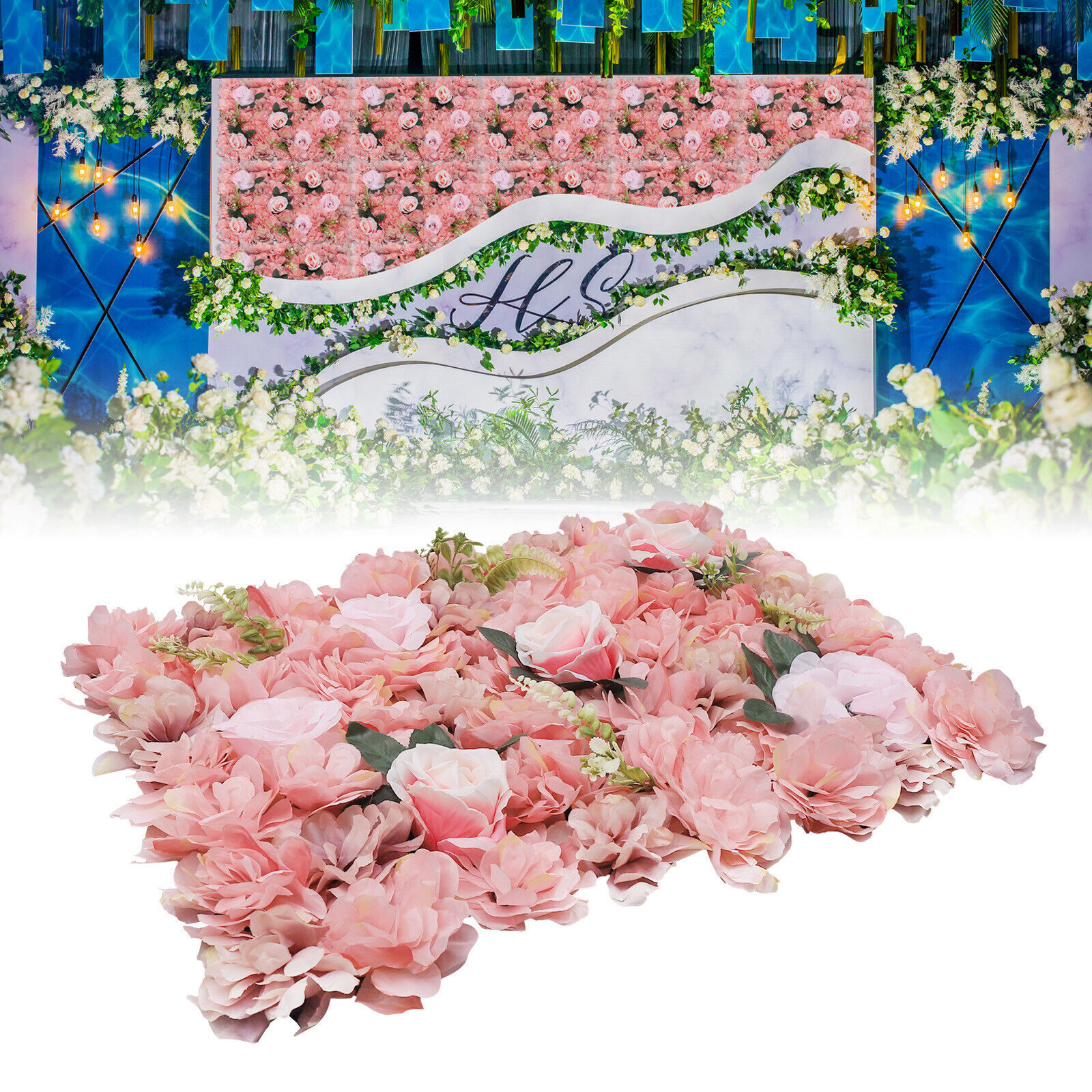12 Pcs Flower Wall Panel, Artificial Flower Backdrop, Flower Panels for Backdrop