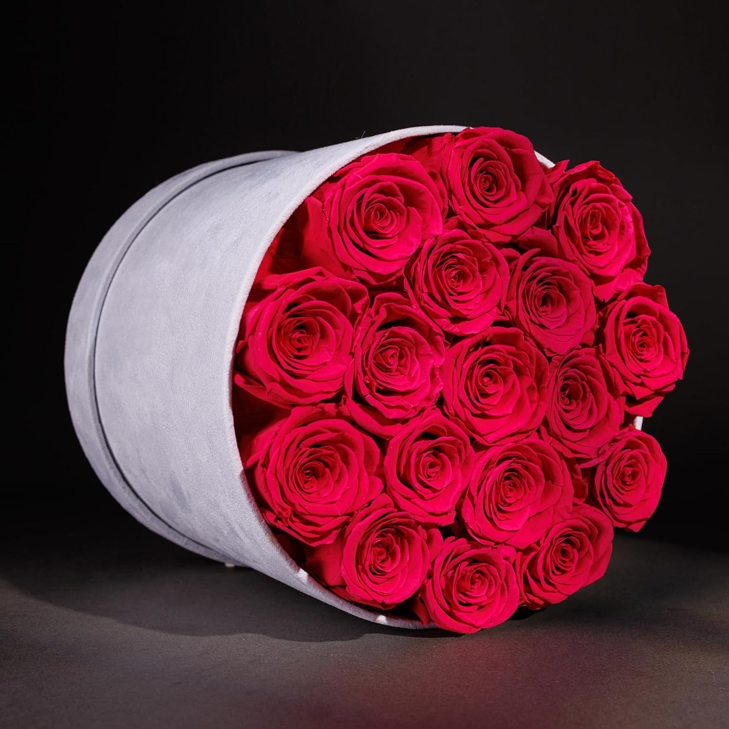 Gorgeous 17 Roses in Suede Box – Perfect for Anniversaries & Special Moments