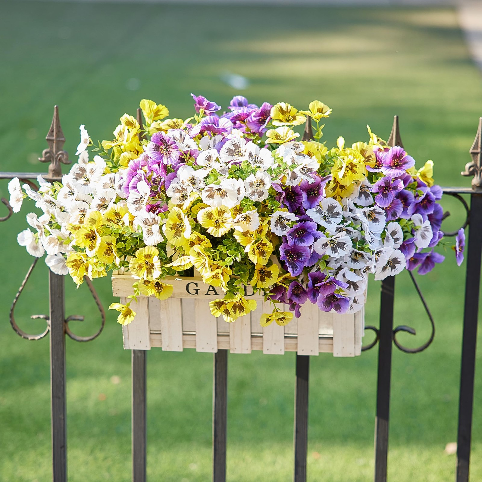 18 Pcs Artificial Pansy Flowers for Outdoor, Fake Flower Pansies, Fake Plants…