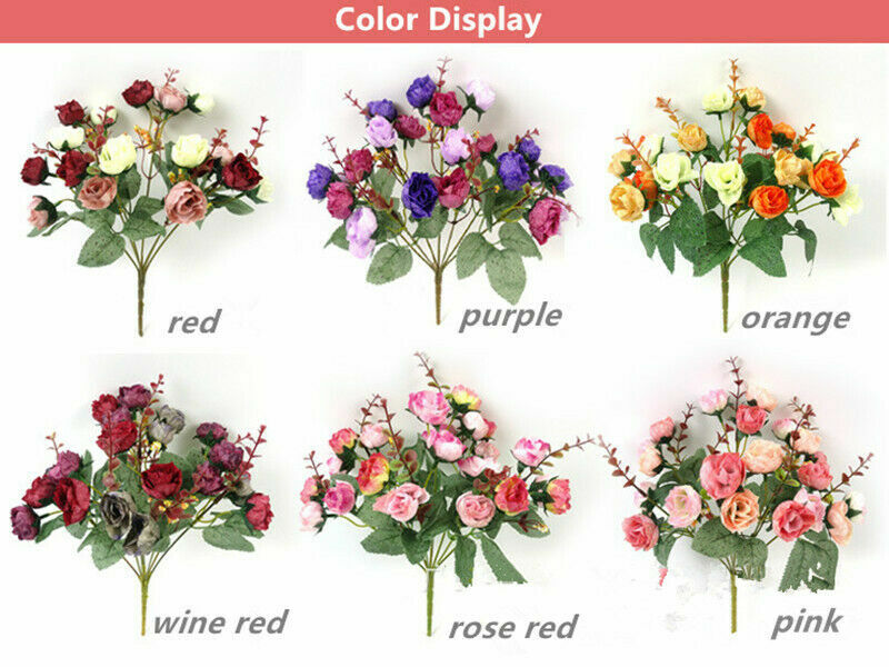 21pc/Bunch Artificial Rose Flowers Bouquet Wedding Party Home Decor Little Rose