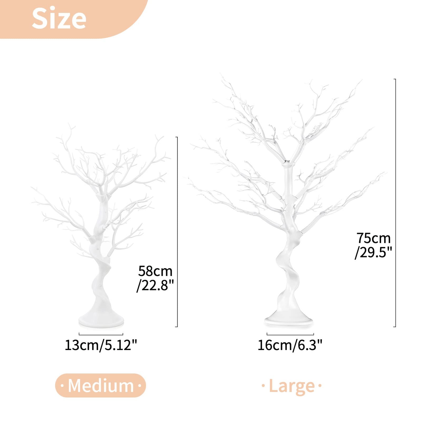 Nuptio White Christmas Tree Branch Artificial 22.8 1ft 11in – 1 Pc,